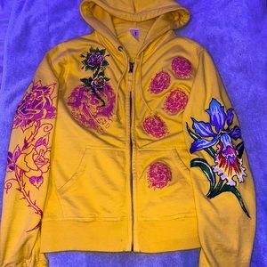 Unisex Vintage Ed Hardy zip up sweater size medium(runs small)